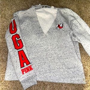 PINK Georgia Bulldog Crop Sweatshirt